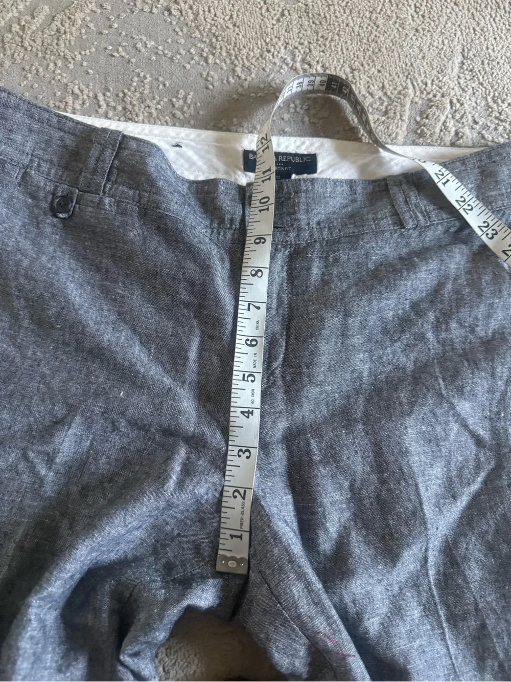 Banana Republic trousers gray Martin fit cotton linen flare boot cut 12